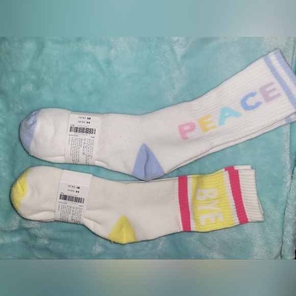 🆕️ Janie And Jack Ladies Crew Sock Bundle White Pastel Double Stripe Retro Look - Picture 3 of 9
